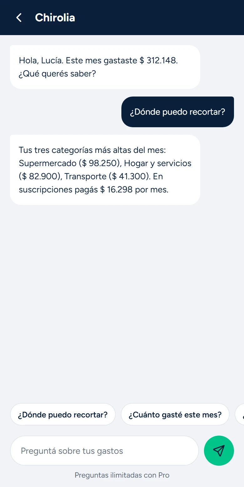 Chirolia respondiendo dónde recortar gastos
