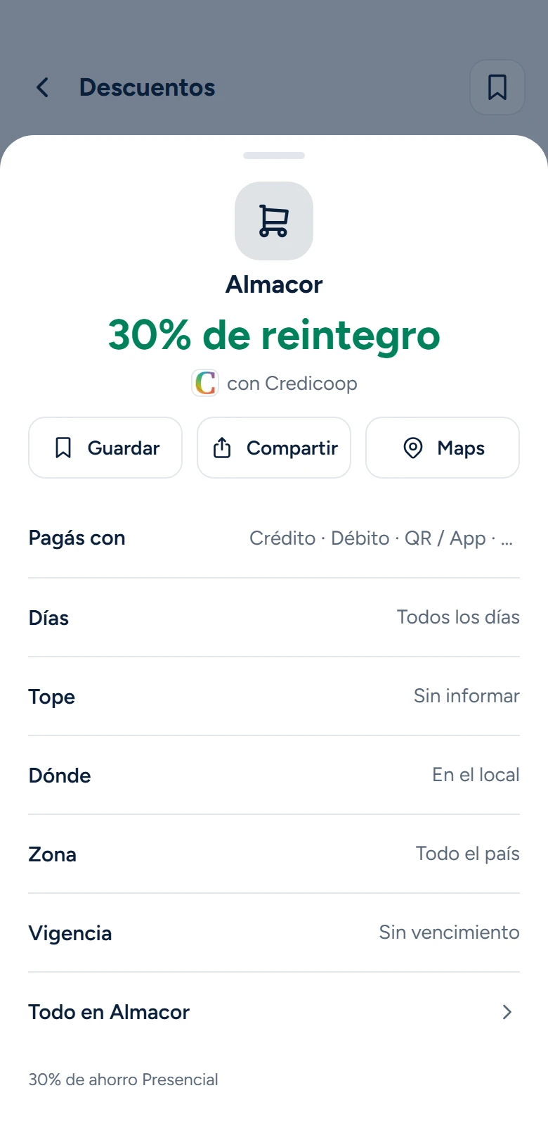 Detalle de un descuento en Chirolas