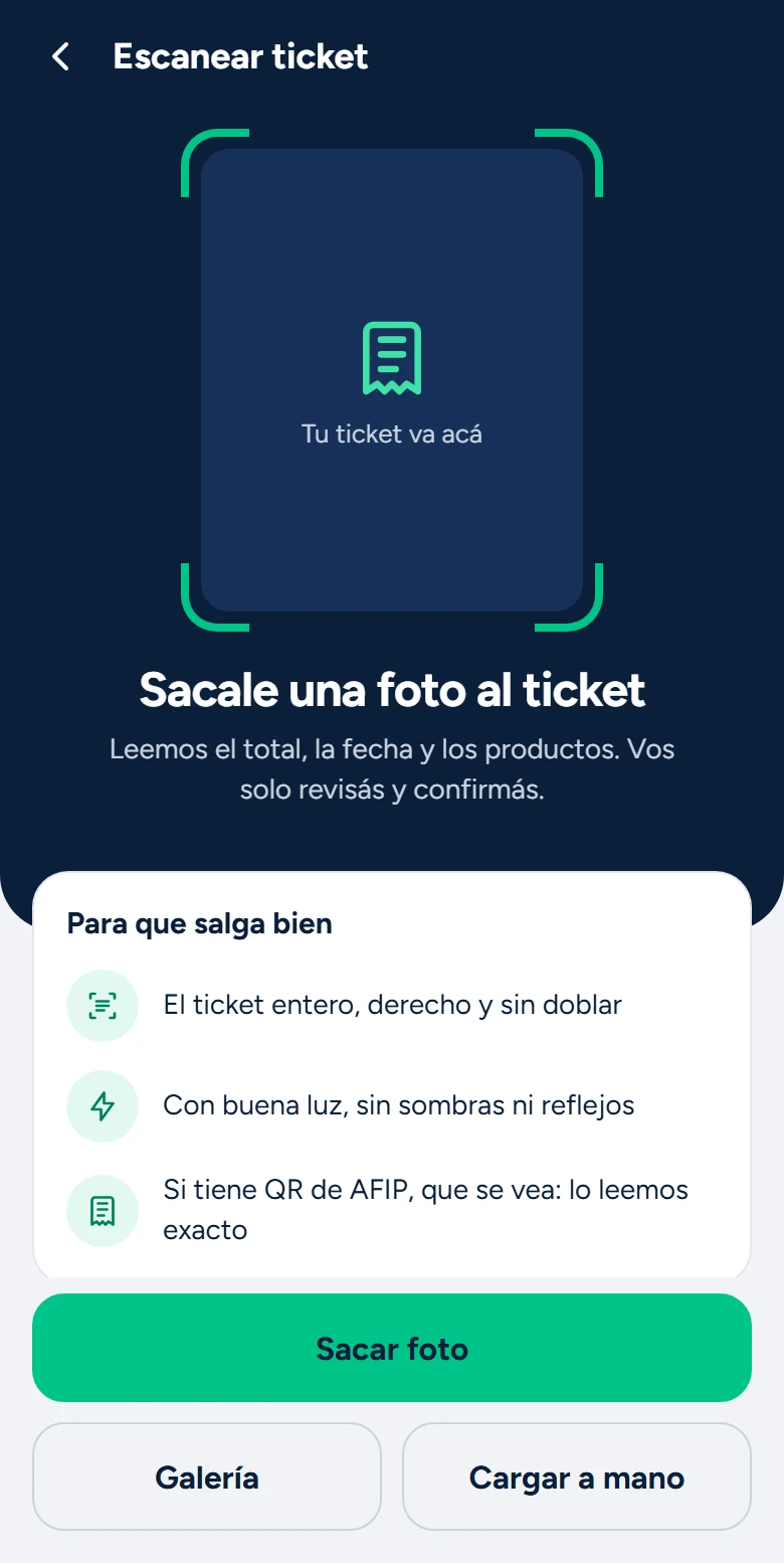 Pantalla Escanear ticket de Chirolas