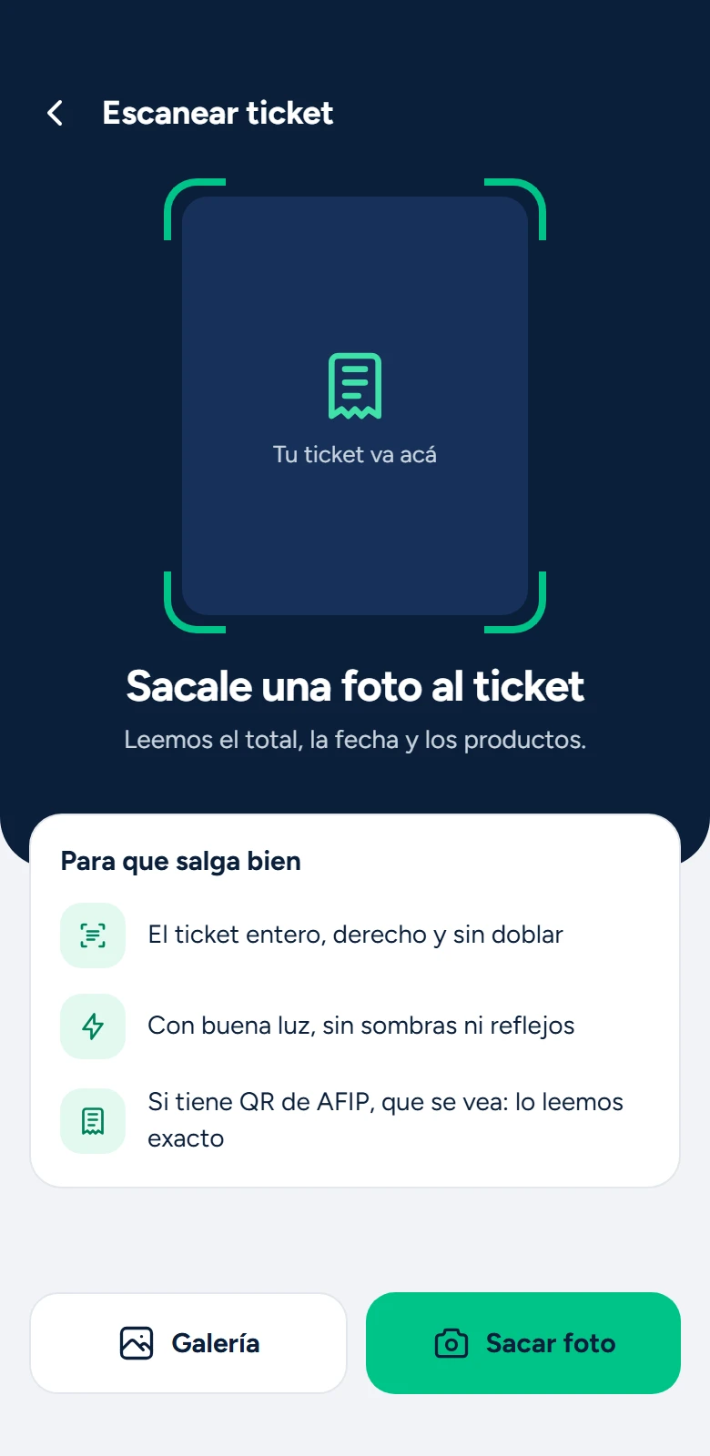 Pantalla Escanear ticket de Chirolas